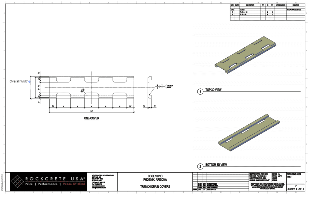 24″x4 1/4″x3/4″ Slotted Super Heavy Duty Steel Trench Cover Hot Dip ...