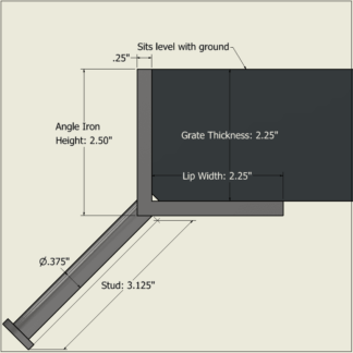 2.5 Inch Inch Angle Iron Embeds Galvanized