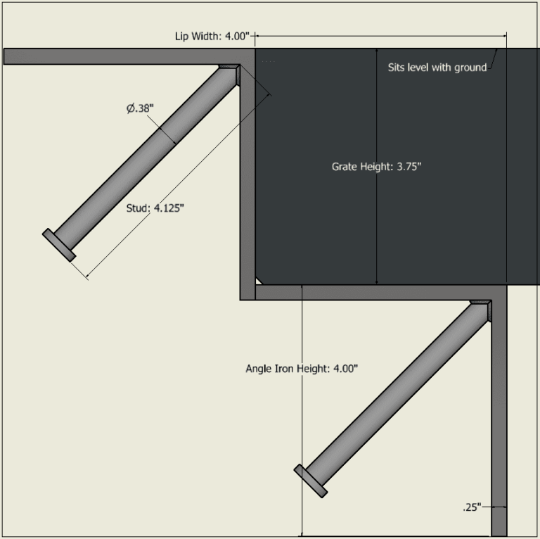 4″x 4″x 1/4″x 120″ Angle Iron Embeds Galvanized Type AA Rockcrete USA